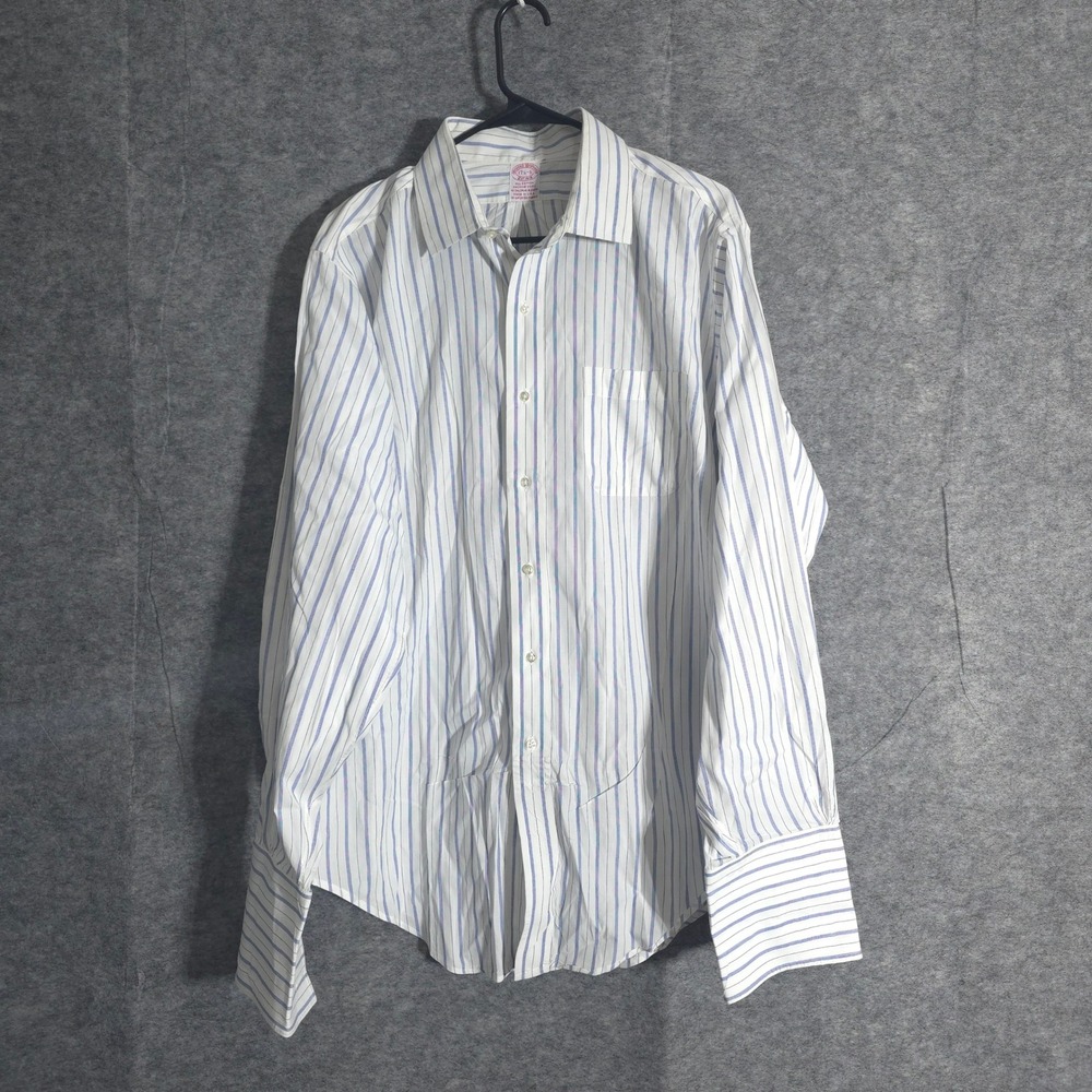 Brooks Brothers Mens Dress Shirt 17 1/2-6 Long Sleeve Striped USA Designer VTG